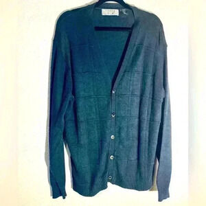 Oscar De La Renta Cardigan Sweater Mens Size XXL Blue Button Up Long Sleeve